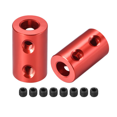 Harfington Uxcell Shaft Coupling 6mm to 6mm Bore L20xD12 Robot Motor Wheel Rigid Coupler Connector Red 2 PCS