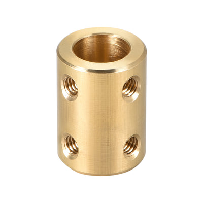 Harfington Uxcell Shaft Coupling 10mm to 10mm Bore L22xD16 Robot Motor Wheel Rigid Coupler Connector Gold Tone