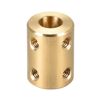Harfington Uxcell Shaft Coupling 8mm to 10mm Bore L22xD16 Robot Motor Wheel Rigid Coupler Connector Gold Tone