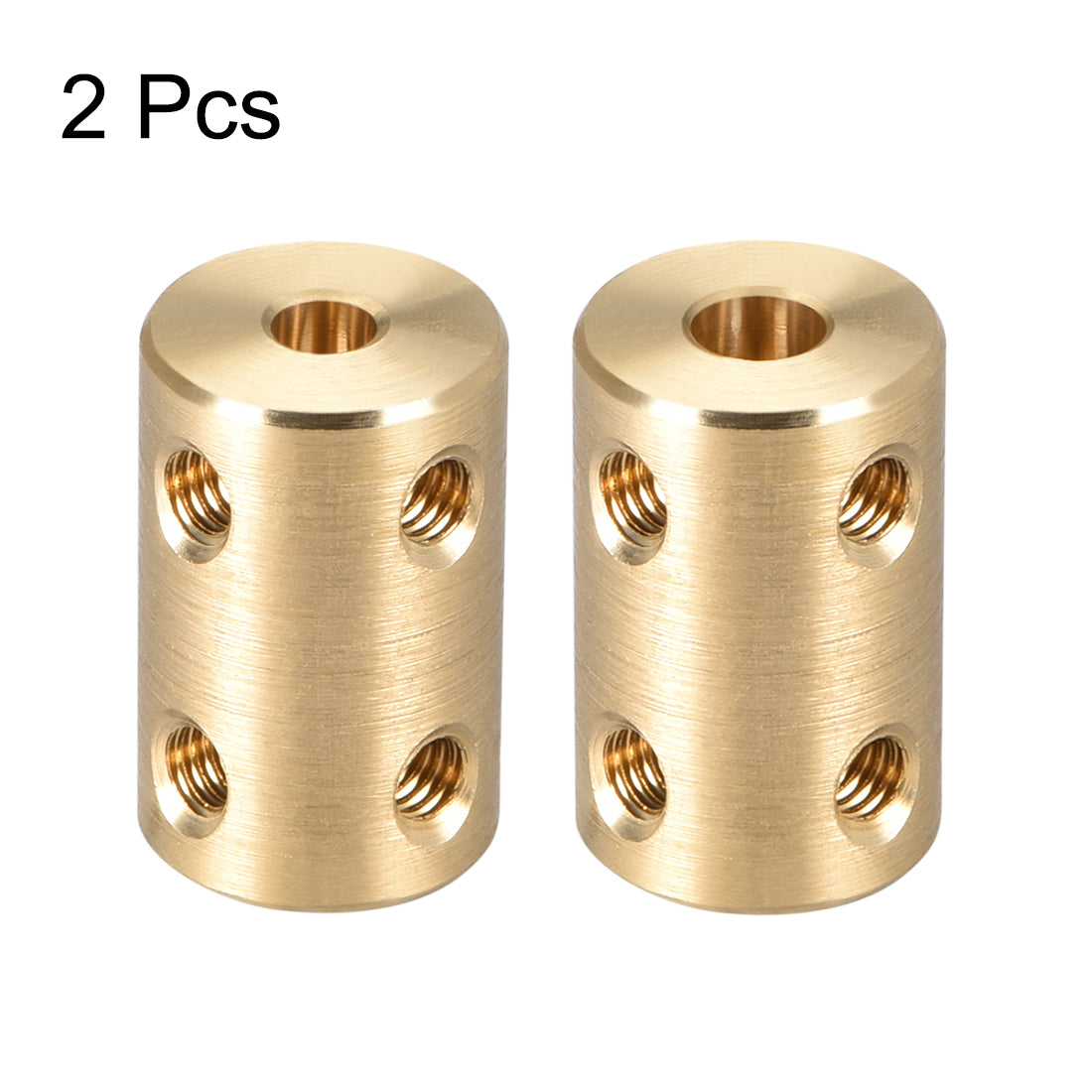 uxcell Uxcell Shaft Coupling 4mm to 5mm Bore L22xD14 Robot Motor Wheel Rigid Coupler Connector Gold Tone 2PCS