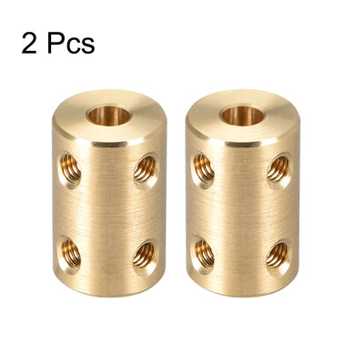 Harfington Uxcell Shaft Coupling 5mm to 5mm Bore L22xD14 Robot Motor Wheel Rigid Coupler Connector Gold Tone 2 Pcs