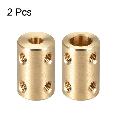 Harfington Uxcell Shaft Coupling 5mm to 8mm Bore L22xD14 Robot Motor Wheel Rigid Coupler Connector Gold Tone 2 Pcs