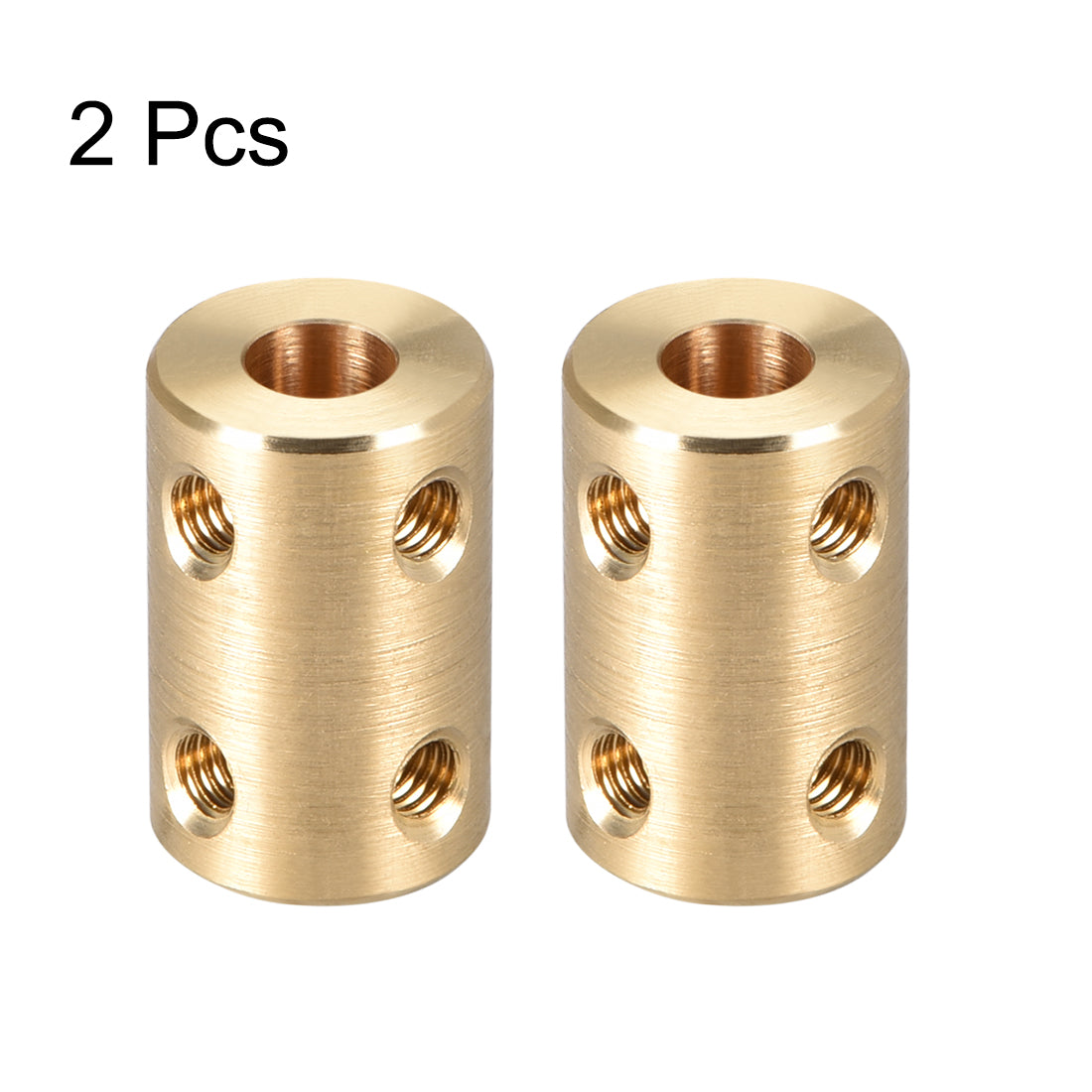 uxcell Uxcell Shaft Coupling 6mm to 6mm Bore L22xD14 Robot Motor Wheel Rigid Coupler Connector Gold Tone 2 Pcs
