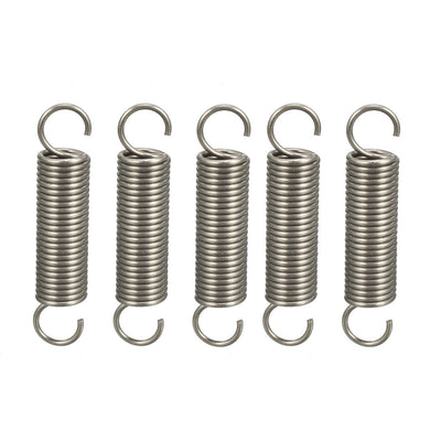 Harfington Uxcell Extended Tension Spring Wire Diameter 0.047", OD 0.39", Free Length 1.97" 5pcs