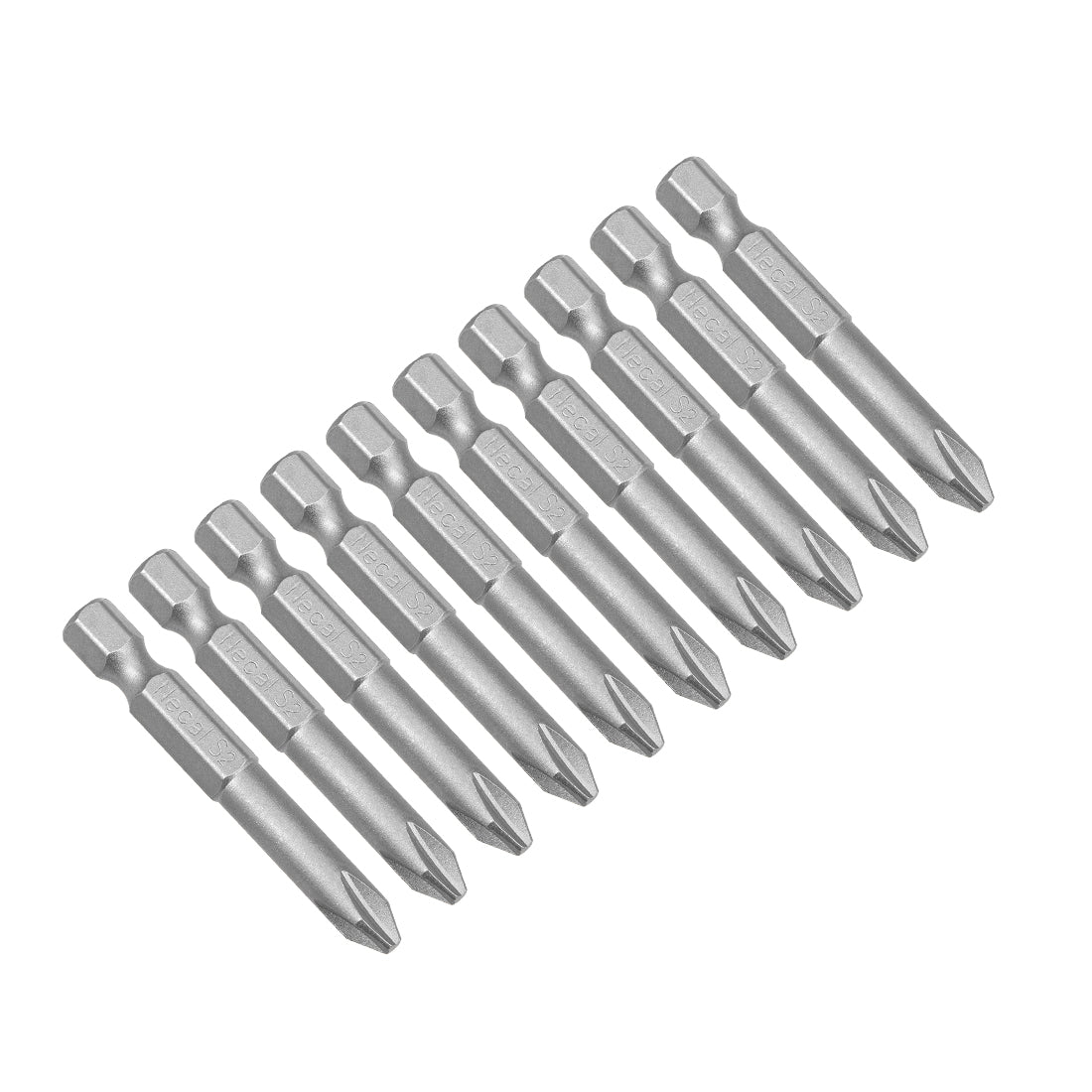 uxcell Uxcell 10Pcs 1/4-Inch Hex Shank 50mm Length Phillips 6PH2 Magnetic Screw Driver S2 Screwdriver Bits
