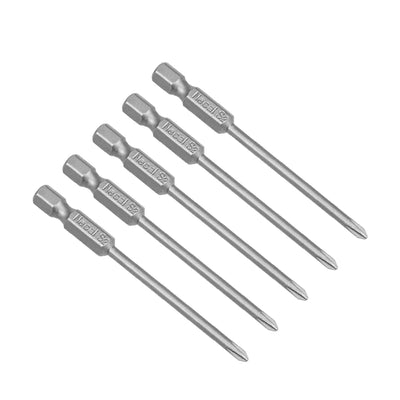 Harfington Uxcell 5 Pcs Magnetic Phillips Screwdriver Bits, Hex Shank S2 Steel Power Tool