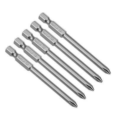 Harfington Uxcell 5 Pcs Magnetic Phillips Screwdriver Bits, Hex Shank S2 Steel Power Tool