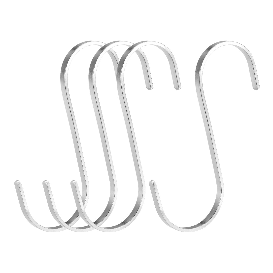uxcell Uxcell Stainless Steel S Hooks 4.4" Flat S Shaped Hook Hangers 4pcs