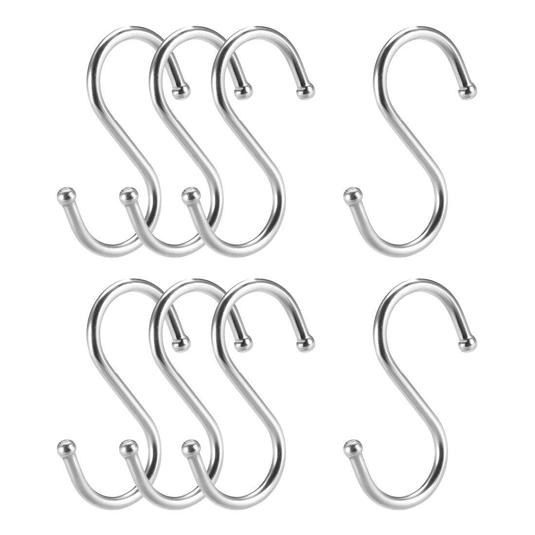uxcell Uxcell Stainless Steel S Hooks 2.6" S Shaped Hook Hangers 8pcs