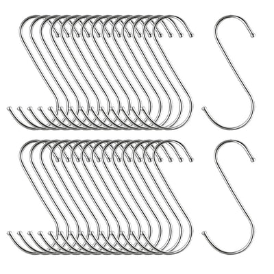 Harfington Uxcell Metal S Hooks 4.72" S Shaped Hook Hangers 30pcs