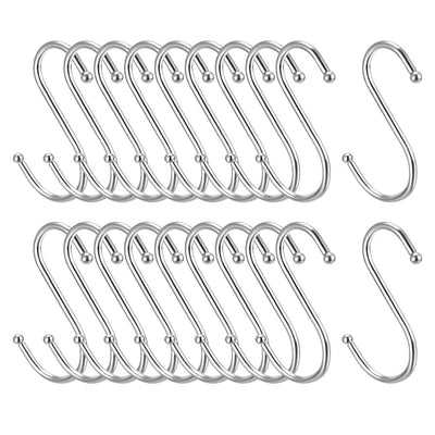 Harfington Uxcell Metal S Hooks 2.76" S Shaped Hook Hangers 20pcs