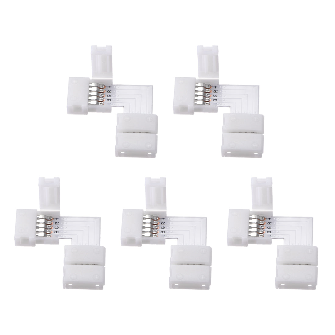 Uxcell Uxcell 10mm 5P L-shape Connector for 5050 3528 RGBW 5 Conductor LED Strip Lights 20Pcs