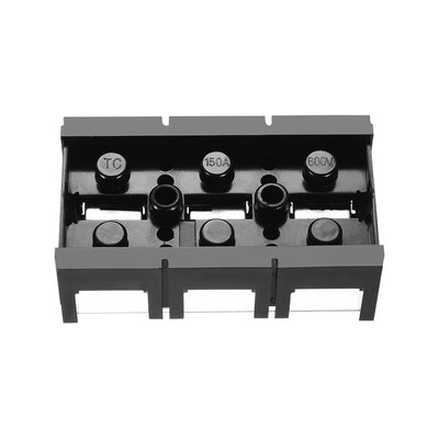 Harfington Uxcell Barrier Terminal Block 600V 150A 3 Positions Dual Rows Screw Terminals