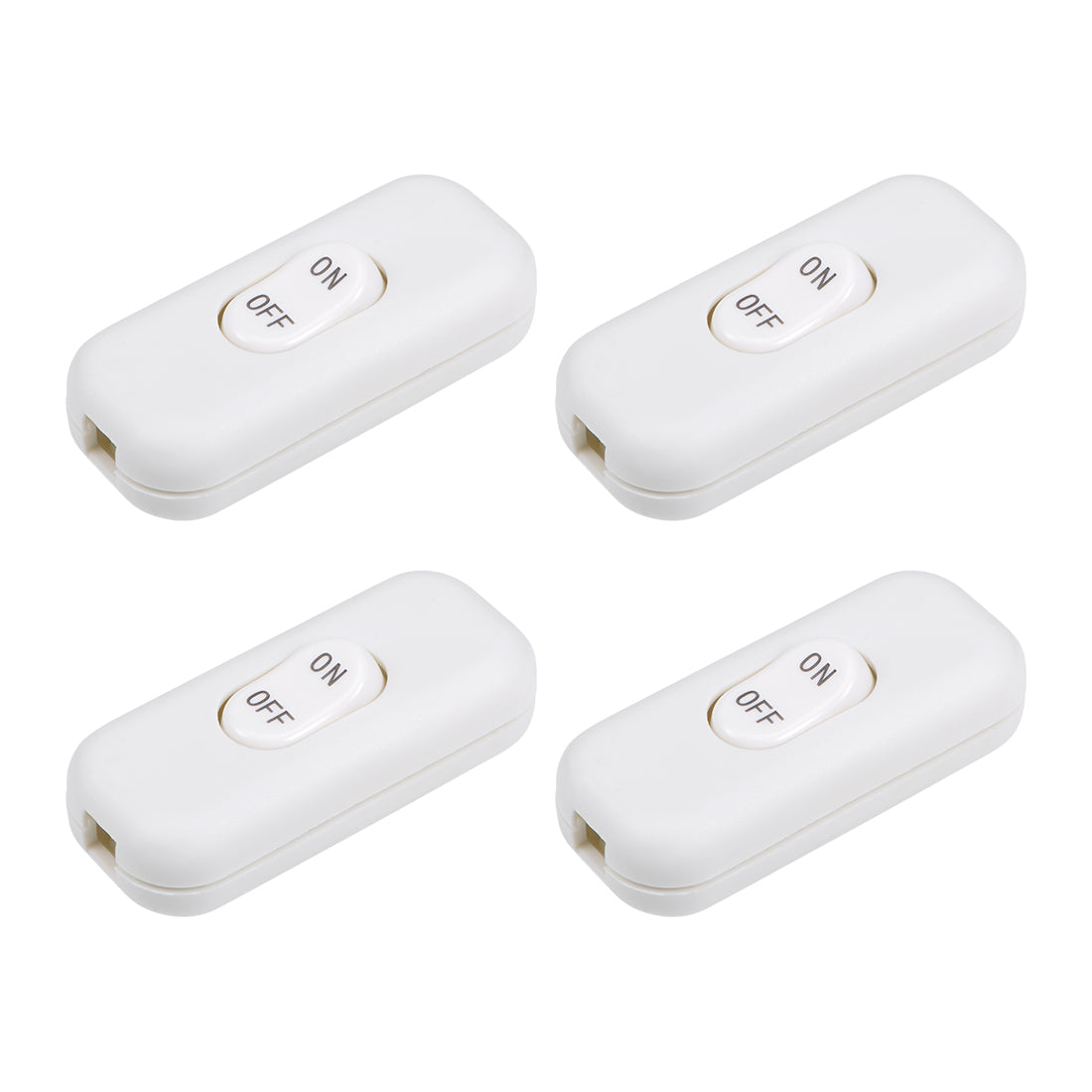 uxcell Uxcell Inline Cord Switch AC 250V 6A On-Off DPST Control Feed-Through Rocker Switch for Bedroom Table Lamp Desk Light, White 4pcs