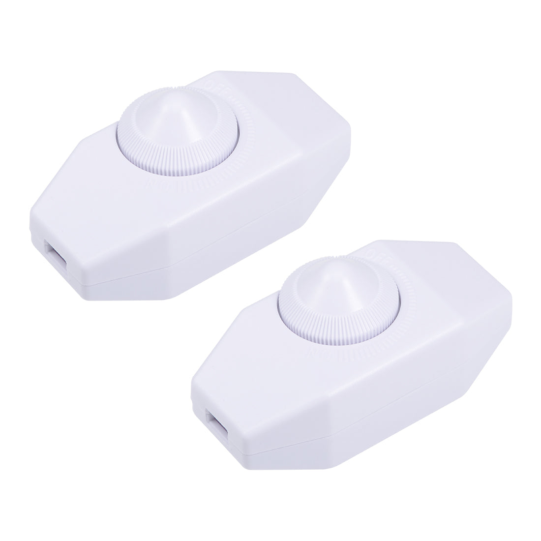 uxcell Uxcell Rotary Cord Switch AC 250V 2A Slide Control Lamp Dimmer 100-Watt White 2pcs
