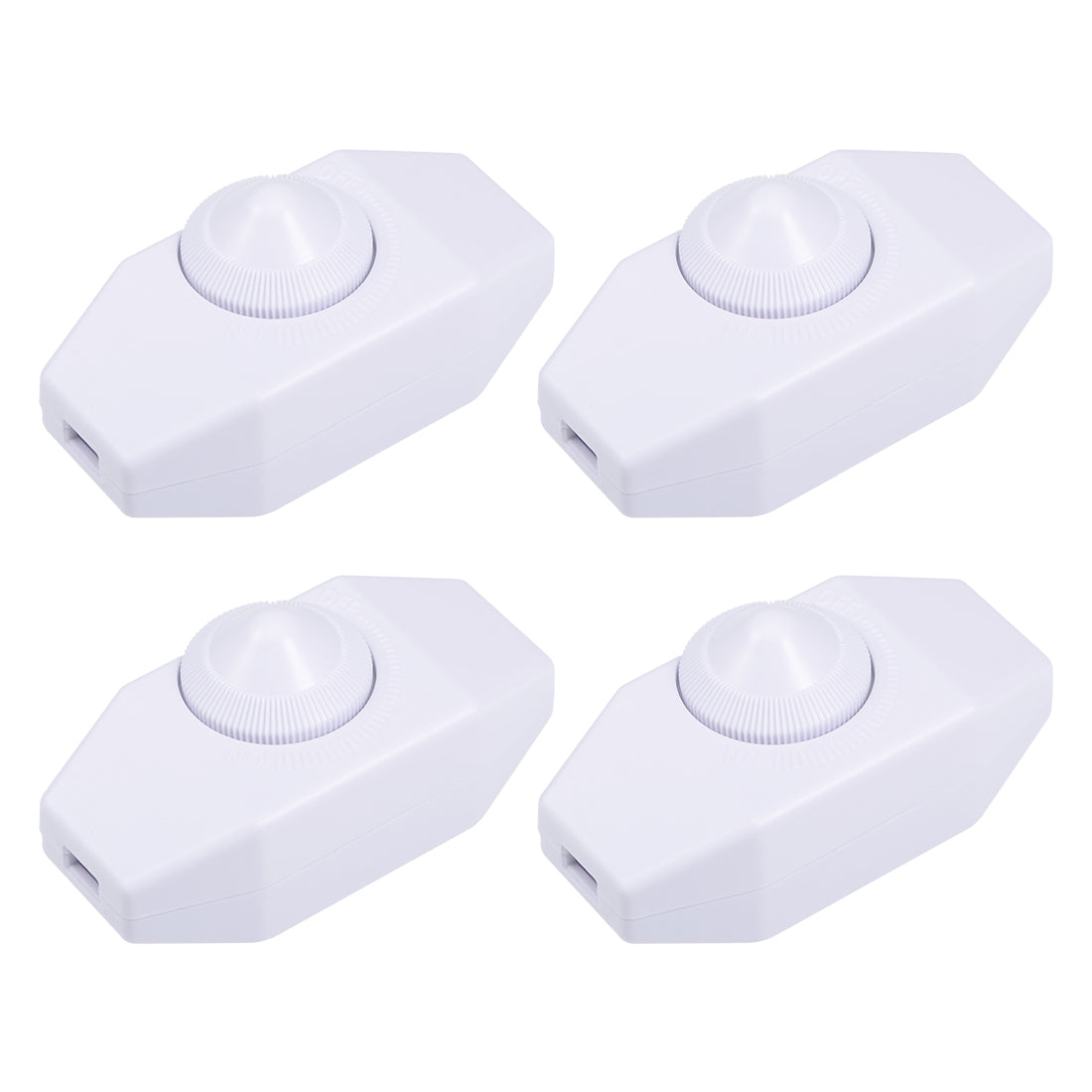 uxcell Uxcell Rotary Cord Switch AC 250V 2A Slide Control Lamp Dimmer 100-Watt White 4pcs