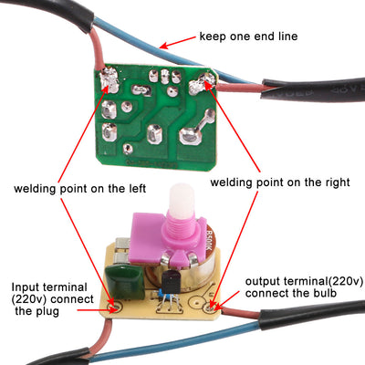 Harfington Uxcell Rotary Cord Switch AC 250V 2A Slide Control Lamp Dimmer 100-Watt Black