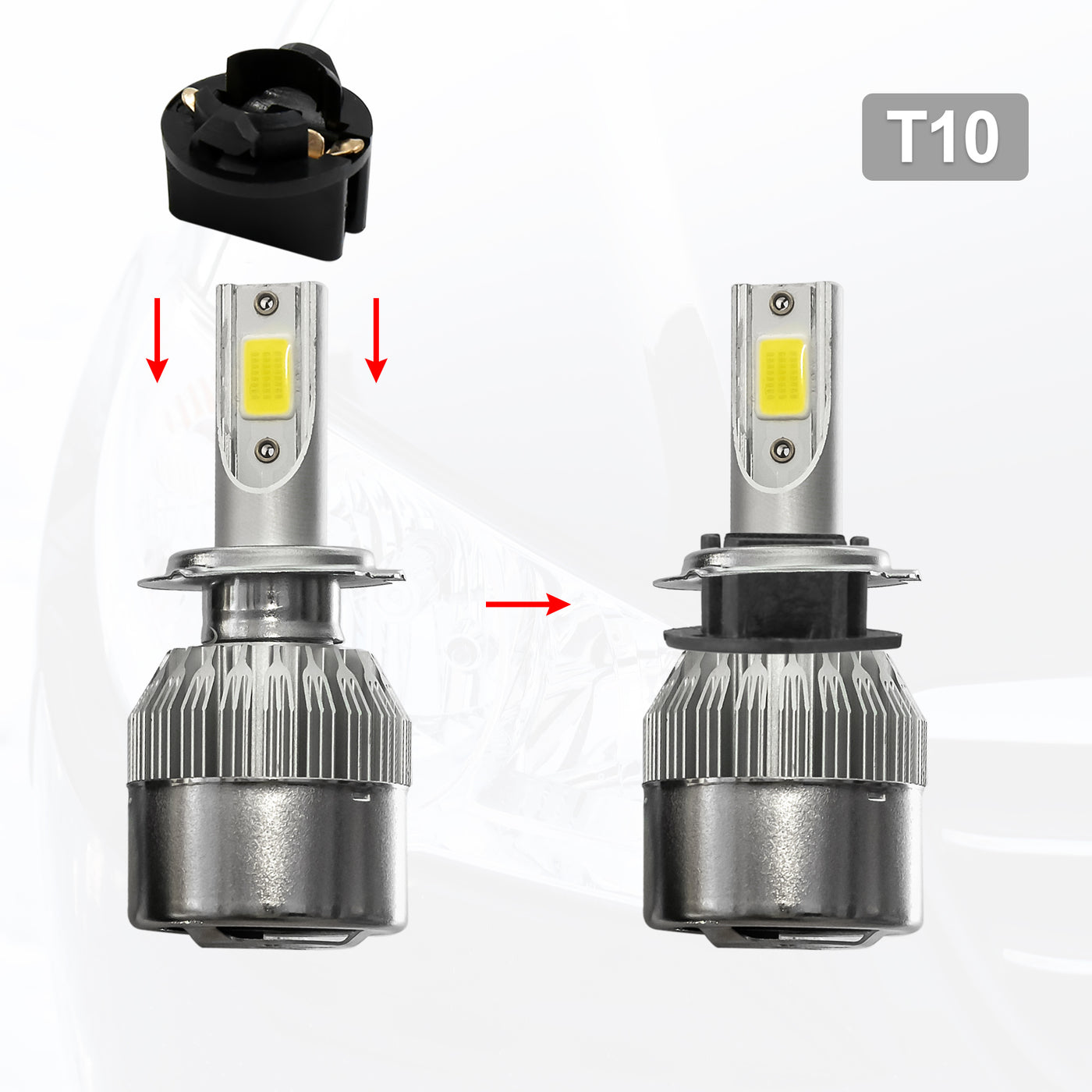 uxcell Uxcell 5pcs DC 12V T10 Twist Lock Base Socket Light Bulb Holder for Car Instrument Panel Dash Universal Black