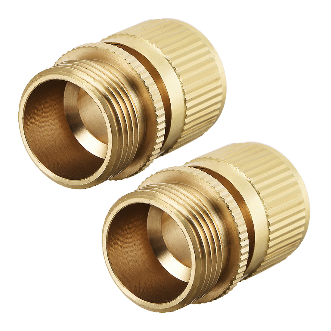 uxcell Uxcell 3/4 G Male Brass Quick Connectors Adapters Garden Hose Fittings 2pcs