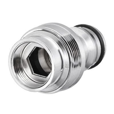 Harfington Uxcell Brass Garden Hose Quick Connector  Nozzle Pipe  Adapter 16mm Female Threaded
