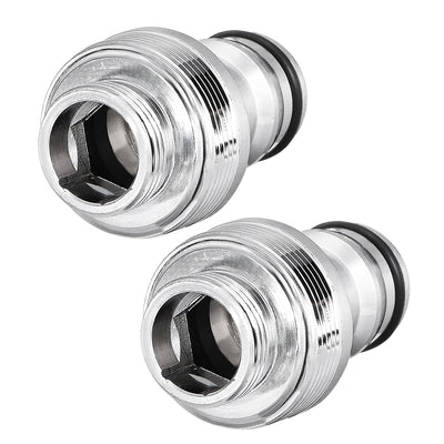 Harfington Uxcell Brass Garden Hose Quick Connector  Nozzle Pipe Adapter 16mm Male Threaded 2pcs