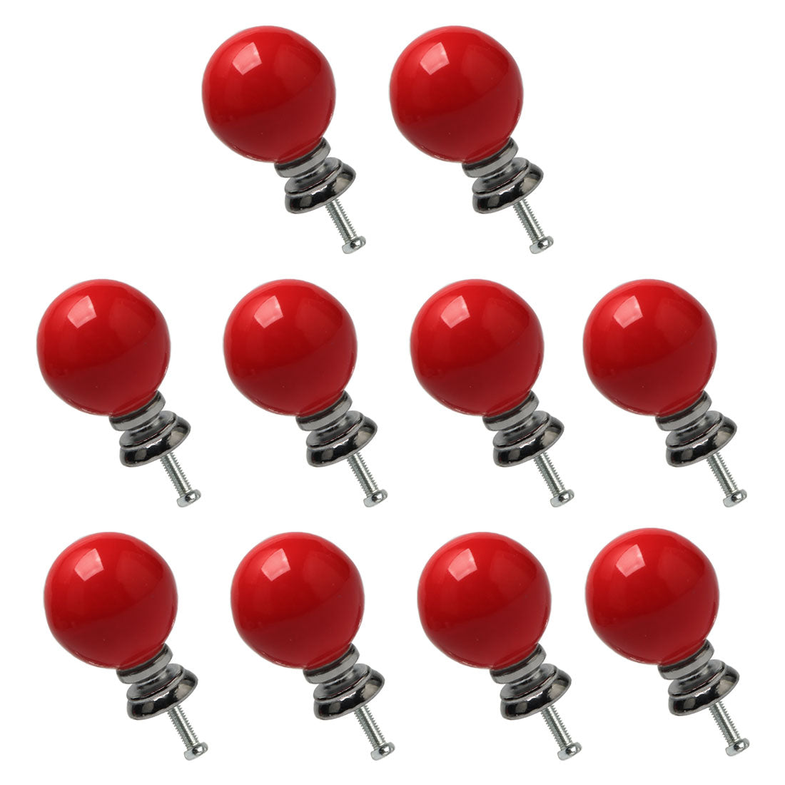 uxcell Uxcell Ceramic Vintage Knobs Dresser Pull Handle Cupboard Wardrobe Cabinet 10pcs Red