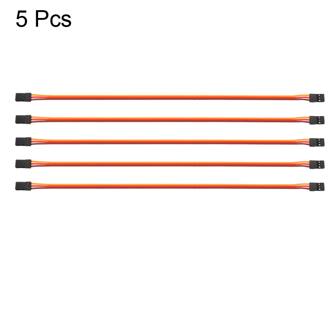 uxcell Uxcell 5Pcs 33CM 3-Pin Male to Male Servo Extension Cable Cord Connectors, 22AWG 60-Cores Wire for RC Futaba JR Servo