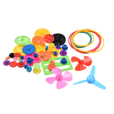 Harfington Uxcell 56 Pcs Plastic Gear Package Kit DIY Gear Assortment accessories set