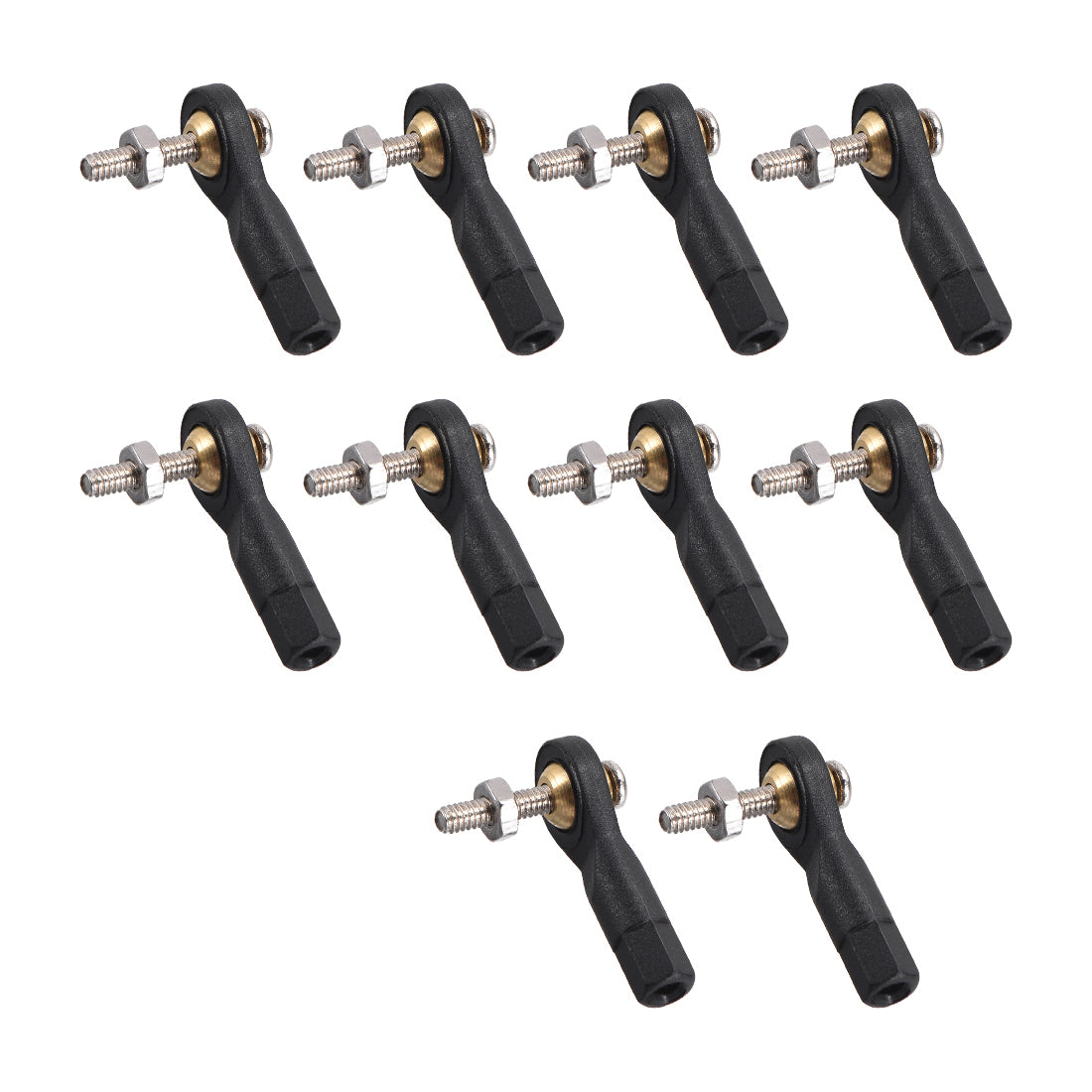 uxcell Uxcell 10 Pcs M2 2.0xL19mm Lever Steering Linkage Tie Rod End Ball Head End with Screws and Nut for RC  Helicopter
