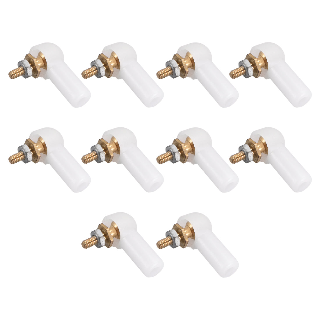 uxcell Uxcell M2 Linkage End Tie Rod End Metal Ball Head White for RC Boat Airplane Robot 10 Pcs