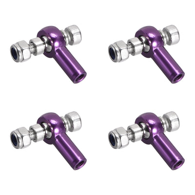 Harfington Uxcell 4 PCS M3/3mm 18mm Linkage Rod End Tie Rod End Ball Head Joint Adapter Purple for RC  Crawler Boat
