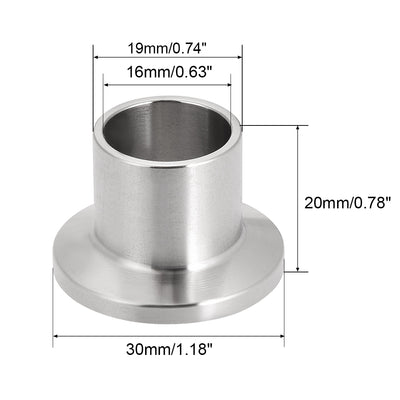 Harfington Uxcell 304 Stainless Steel Fitting Long Weld Clamp Ferrule Fits  Clamp 19x20mm