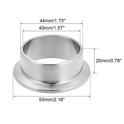 Harfington Uxcell 304 Stainless Steel Fitting Long Weld Clamp Ferrule Fits  Clamp 44x20mm