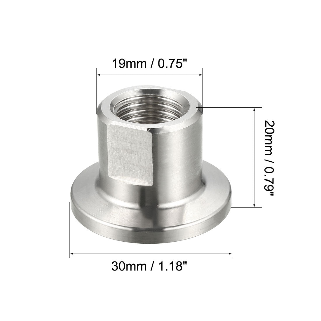 uxcell Uxcell Pipe Fitting KF16 Female Threaded 1/4 PT to  Clamp OD 30mm Ferrule