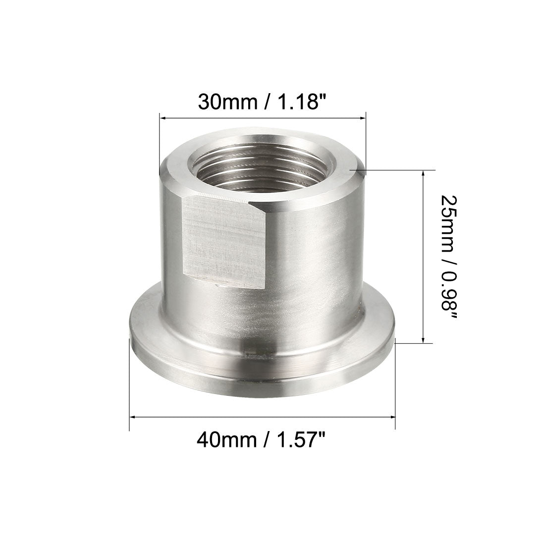 uxcell Uxcell Pipe Fitting KF25 Female Threaded 1/2 PT to Clamp OD 40mm Ferrule 2 Pcs