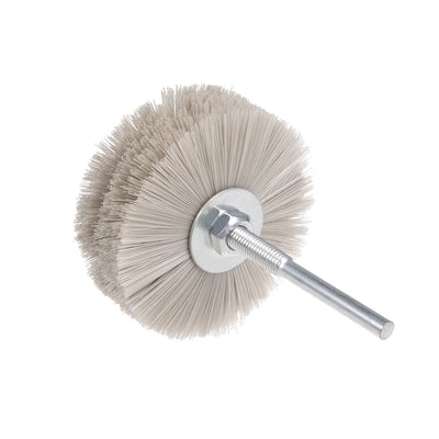 Harfington Uxcell Nylon Wheel Brush 80 Grits Abrasive Grinding Head with 6mm Threaded Shank