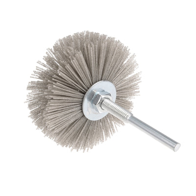 Harfington Uxcell Nylon Wheel Brush 80 Grits Abrasive Grinding Head with 6mm Threaded Shank