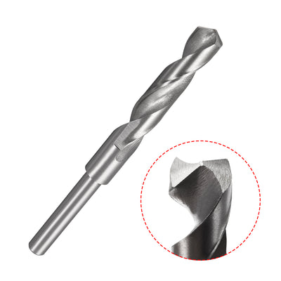 Harfington Uxcell 14mm Reduced Shank Drill Bit High Speed Steel 4241 with 1/2" Straight Shank