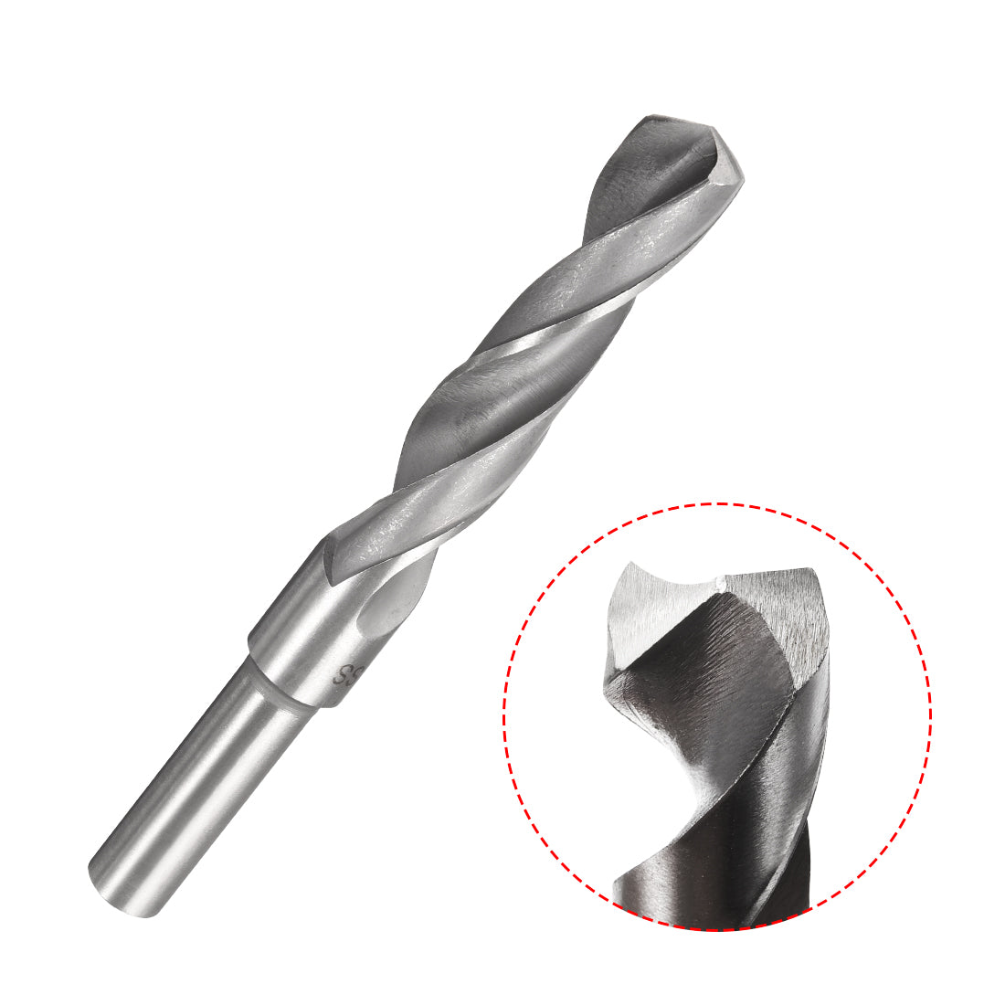 uxcell Uxcell 16.5mm Reduced Shank Drill Bit High Speed Steel 4241 with 1/2" Straight Shank