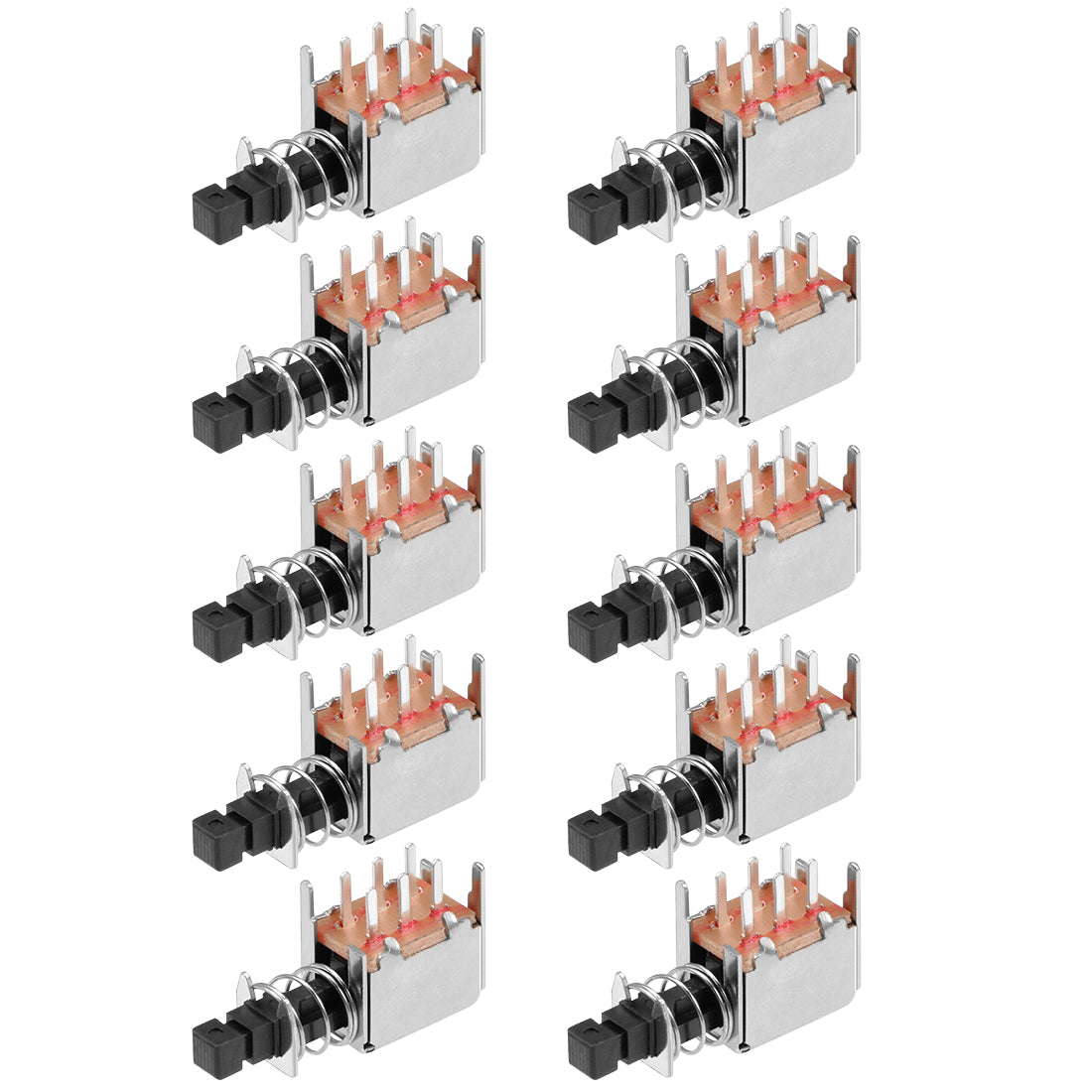 uxcell Uxcell Push Button Switch DPDT 6 Pin 1 Position Self-Locking Black 10pcs