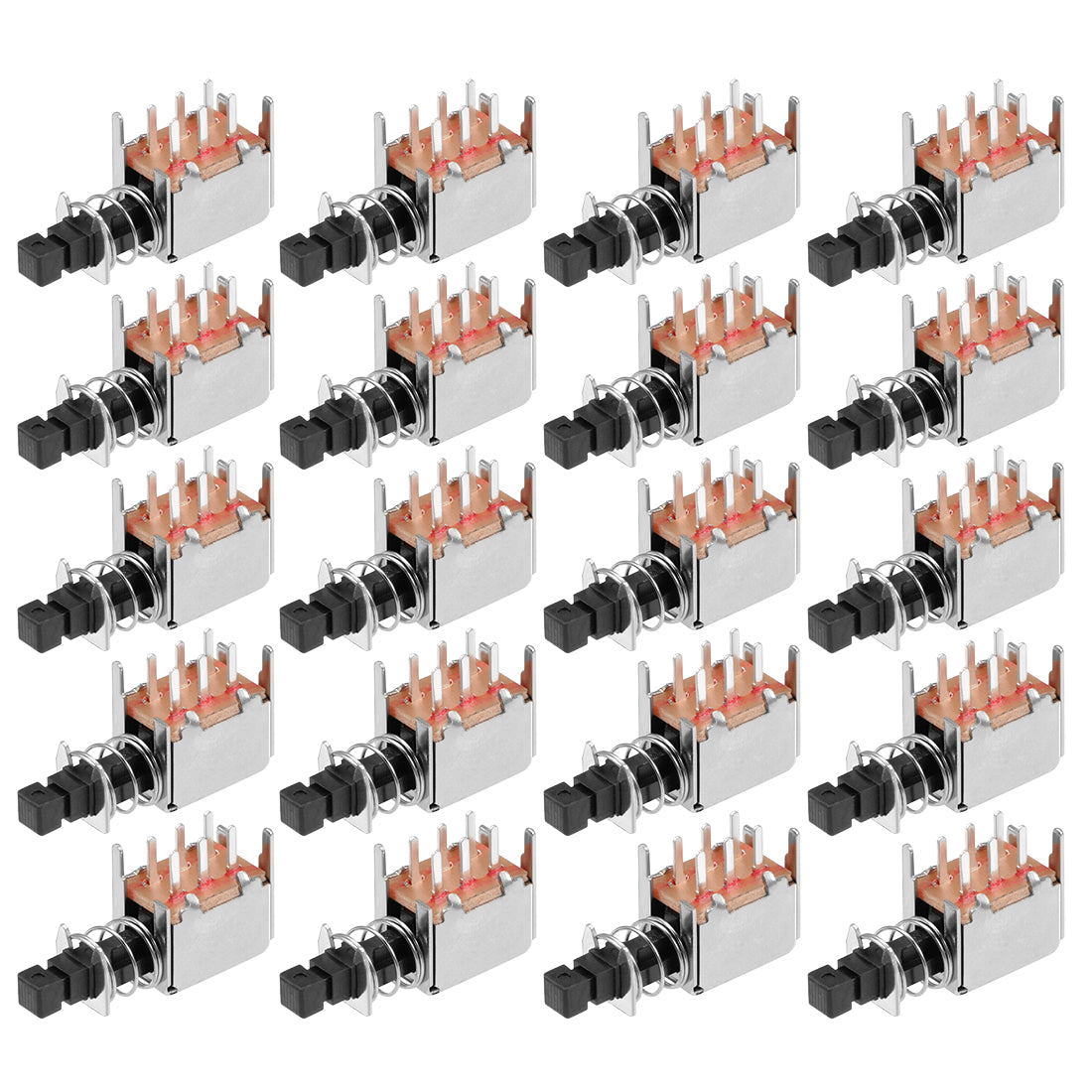 uxcell Uxcell Push Button Switch, DPDT 6 Pin 1 Position Self-Locking Black 20pcs