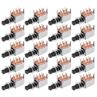 Harfington Uxcell Push Button Switch, DPDT 6 Pin 1 Position Self-Locking Black 20pcs