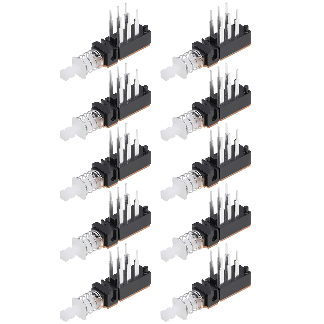 uxcell Uxcell Push Button Switch DPDT 6 Pin 1 Position Self-Locking 0.5" Long Pin 10pcs