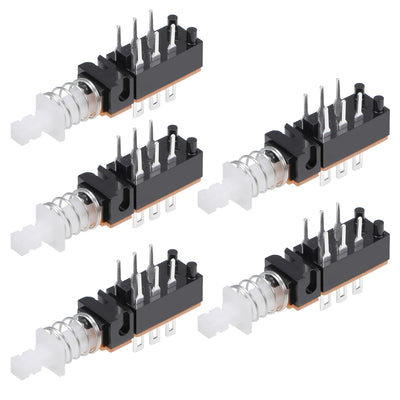 Harfington Uxcell Momentary Push Button Switch DPDT 2 Pole 6 Pin 1 Position 5pcs