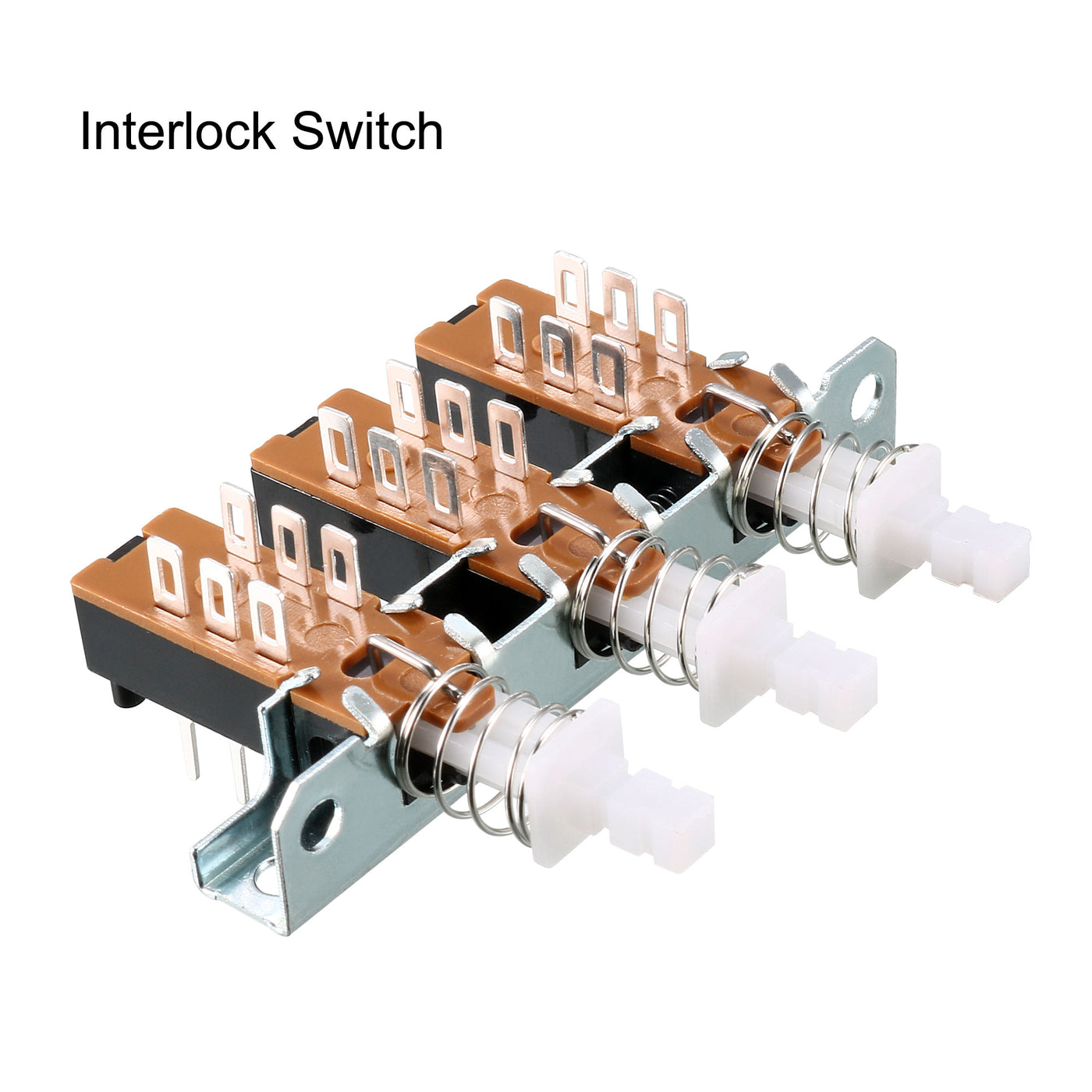 uxcell Uxcell Interlock Push Button Switch Piano Type DPDT 6 Pin 3 Row