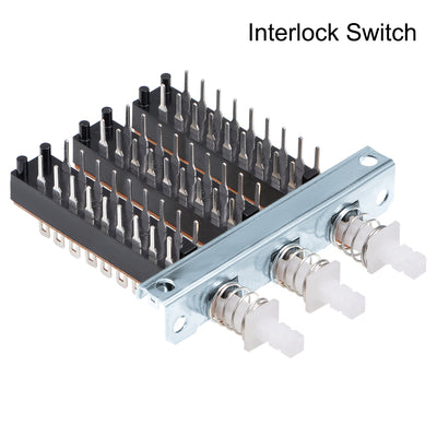 Harfington Uxcell Interlock Push Button Switch Piano Type 6PDT 18 Pin 3 Row