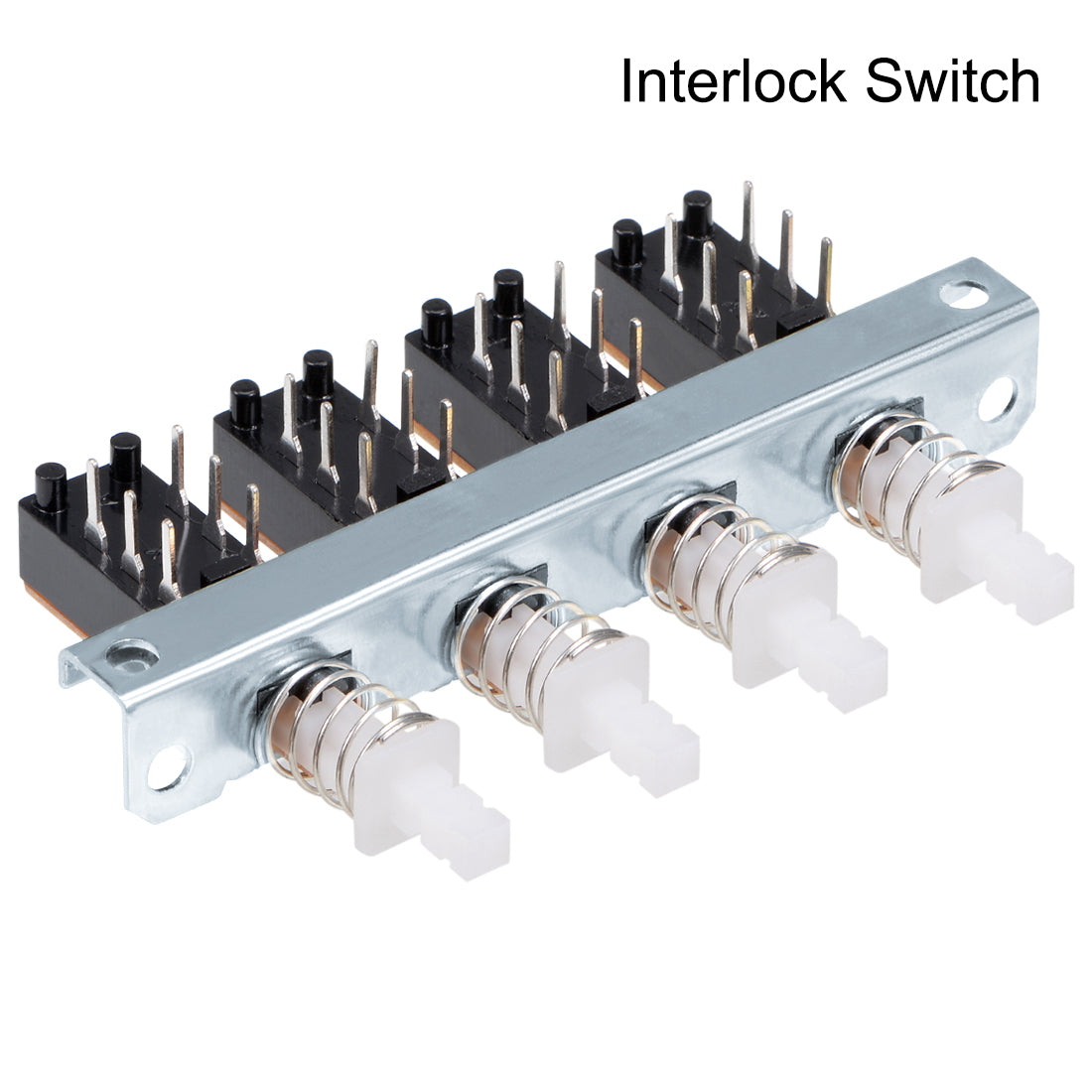 uxcell Uxcell Interlock Push Button Switch Piano Type DPDT 6 Pin 4 Row