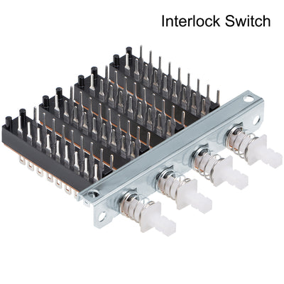 Harfington Uxcell Interlock Push Button Switch Piano Type 6PDT 18 Pin 4 Row