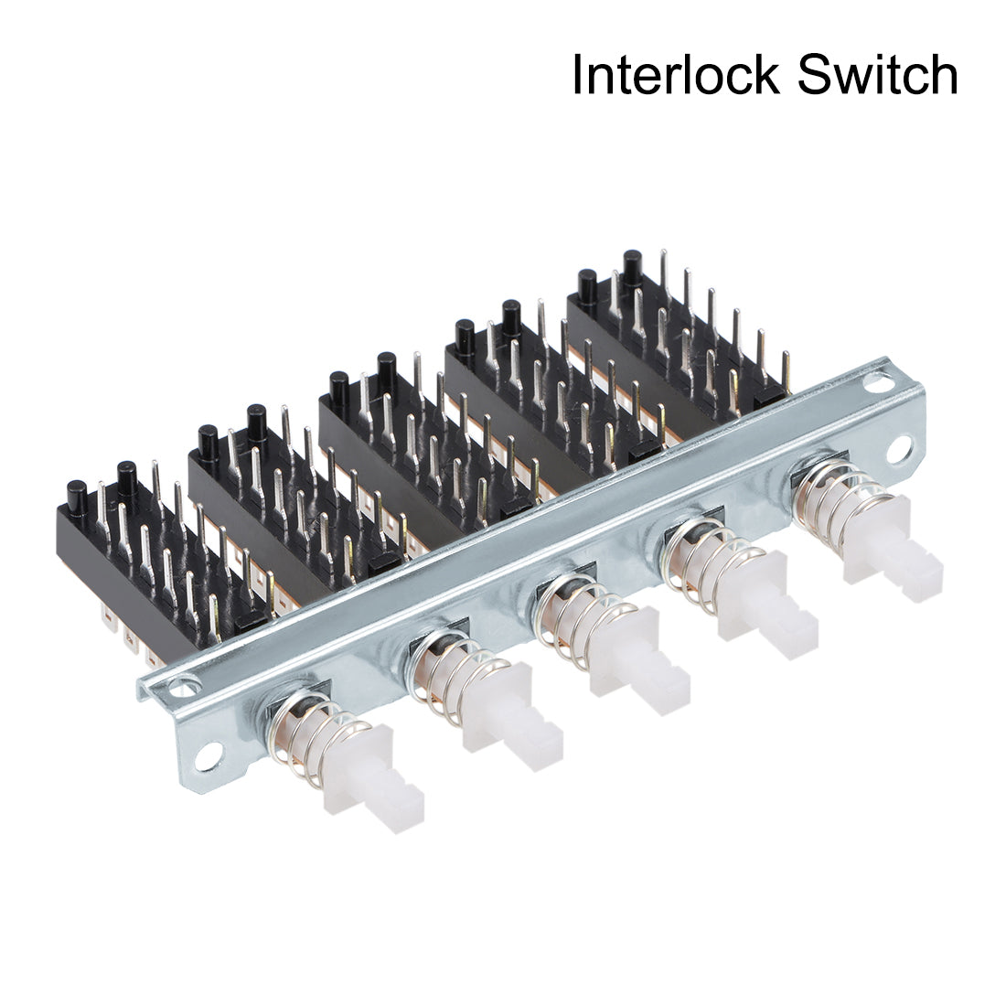 uxcell Uxcell Interlock Push Button Switch Piano Type 4PDT 12 Pin 5 Row