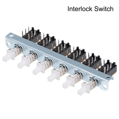 Harfington Uxcell Interlock Push Button Switch Piano Type DPDT 6 Pin 6 Row